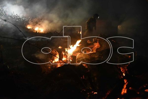 Incendio consumió completamente patio baldío en Luque tras quemazón de basura - Nacionales - ABC Color