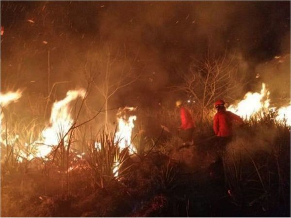 Incendios forestales consumen los pastizales y cañaverales en Guairá