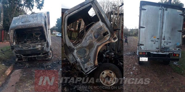 UN CAMIÓN SE INCENDIÓ COMPLETAMENTE EN CAP. MIRANDA.