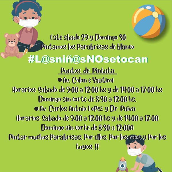 Invitan a sumarse a la pintata #LosNiñ@sNOseTocan