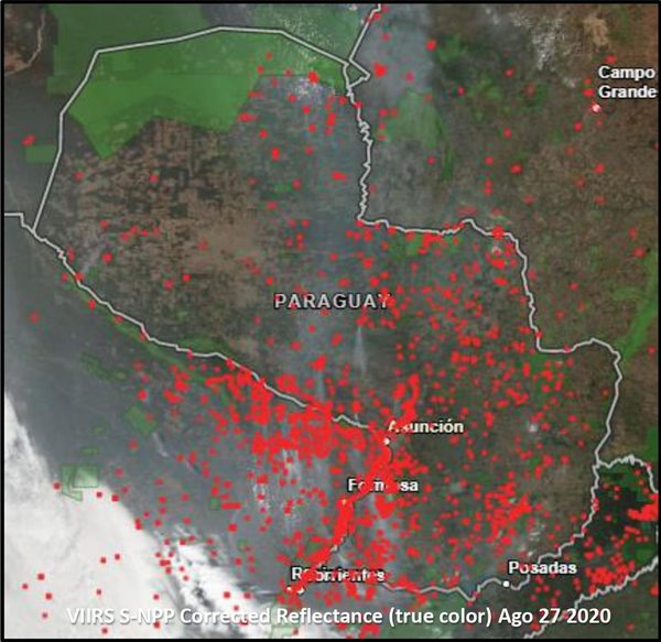 Casi 3.000 focos de calor se registran en el país - Nacionales - ABC Color