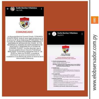 MUNICIPALIDAD CAMBIA DE VERSIÓN SOBRE HORARIO DE DOMINGO