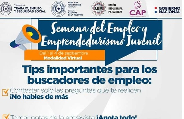 Ministerio del Trabajo ofrece capacitaciones y más de 800 oportunidades laborales