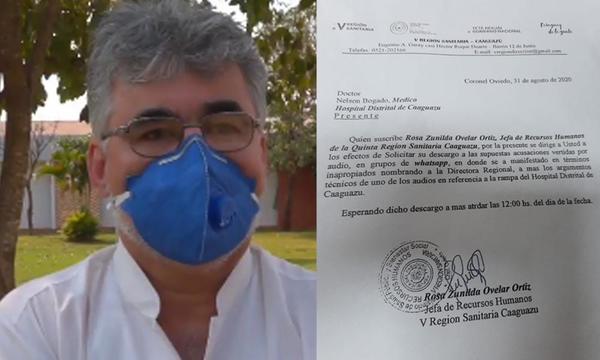 Médico fue intimado por señalar deficiencias sanitarias – Prensa 5