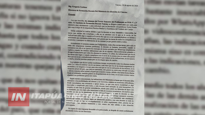FUTUROS DOCENTES EXIGEN DESVINCULACIÓN DE PROFESORA EN YATYTAY