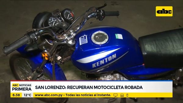 Recuperan motocicleta robada en San Lorenzo - ABC Noticias - ABC Color