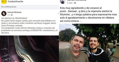 La Nación / Gesto ejemplar: joven encuentra billetera con dinero y la devuelve íntegramente a su dueño