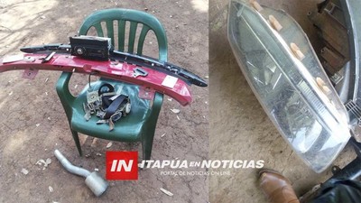 DOS DETENIDOS Y PIEZAS DE AUTOMÓVILES INCAUTADAS EN ALLANAMIENTOS EN CAAZAPÁ