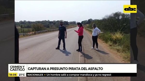 Capturan a presunto pirata del asfalto en Caazapá - Crimen y castigo - ABC Color