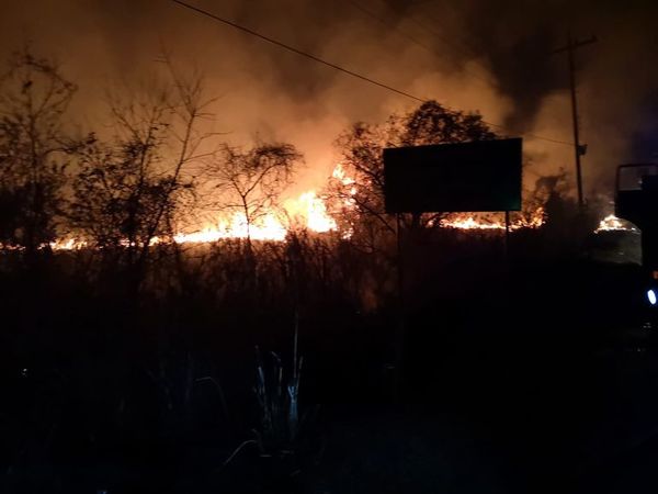 Incendio de pastizales en zona de cantera de Ypacaraí  - Nacionales - ABC Color