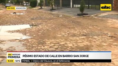 Pésimo estado de calle en pleno barrio residencial asunceno - ABC Noticias - ABC Color