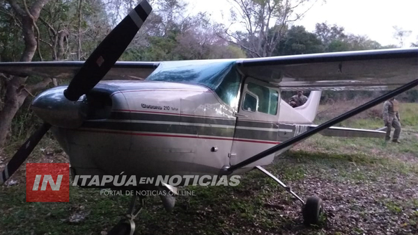 INCAUTAN AVIONETA Y PRESUMEN QUE SERÍA UTILIZADA PARA EL NARCOTRÁFICO