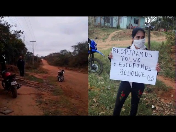 CANSADOS DEL POLVO, VECINOS SE MANIFIESTAN EN SAN PEDRO DEL PARANÁ
