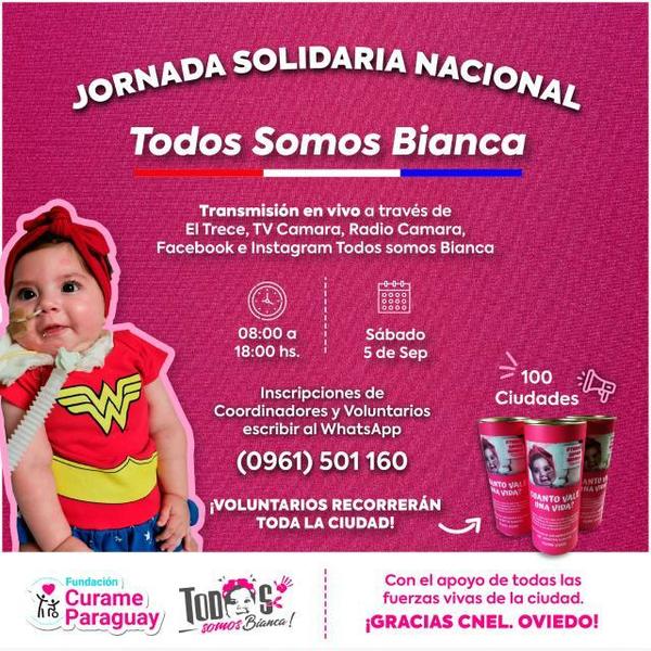 Maratón “Todos Somos Bianca” será este sábado – Prensa 5