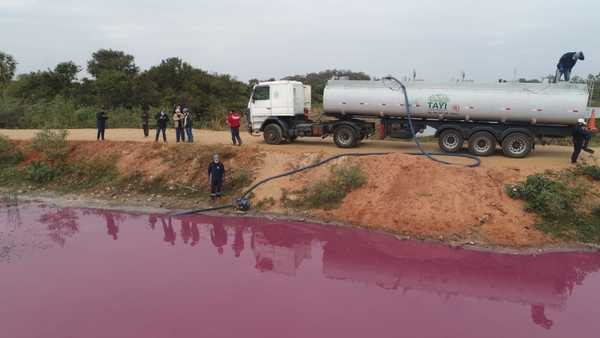 Laguna Cerro: extraen 22.000 litros de agua para realizar pruebas a mayor escala con el fin de recuperar espejo de agua - El Trueno