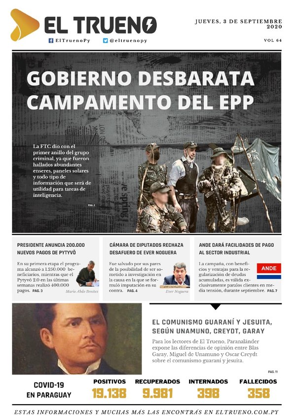 E-paper 03 de Septiembre 2020 - El Trueno