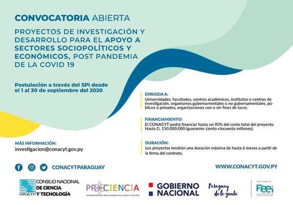 Conacyt anuncia financiación a proyectos sociopolíticos y económicos para afrontar pospandemia - Ciencia - ABC Color