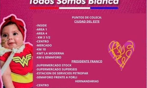 Alto Paraná se suma a colecta nacional a favor de la pequeña Bianca