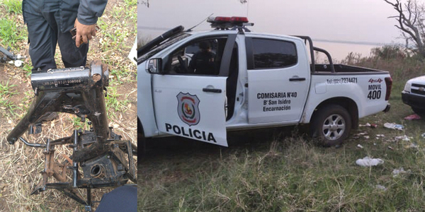 HALLAN CHASIS DE MOTOCICLETAS EN ZONA BOSCOSA DE ENCARNACIÓN.