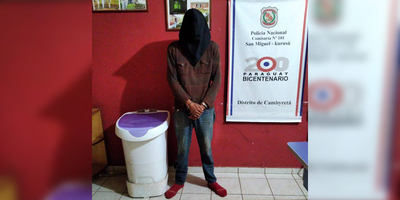 JOVEN CON VARIOS ANTECEDENTES FUE ATRAPADO HURTANDO UN LAVARROPAS. 