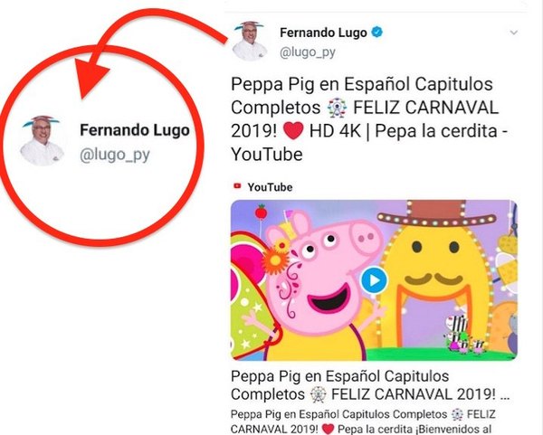 Crónica / ¿Qué pio pasó papá?: Lugo posteó a Peppa