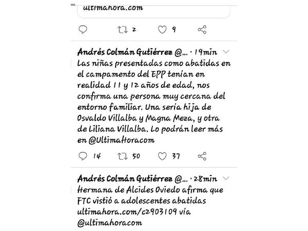 Abatidas son hijas de líderes del grupo, según parientes