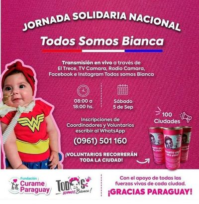 Invitan a unirse a colecta nacional “Todos por Bianca”, hoy - Nacionales - ABC Color