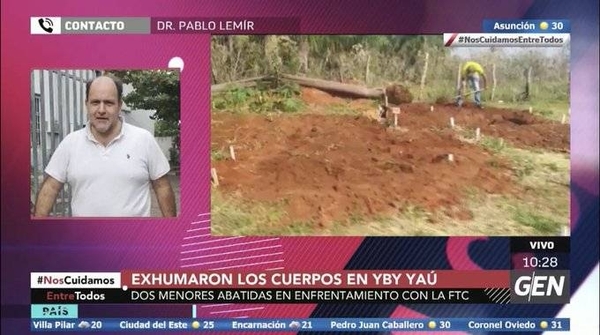 HOY / Exhumaron los cuerpos de dos menores en Yby Yaú, fueron abatidas en un enfrentamiento con la FTC