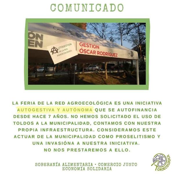 Polémica por la imposición de toldos con “propaganda proselitista” en la Feria Agroecológica - Nacionales - ABC Color