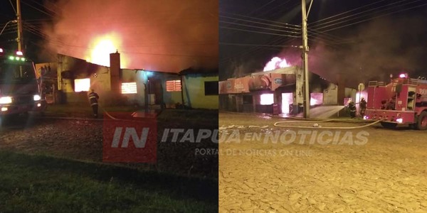 INCENDIO CONSUME VIVIENDA Y LOCAL COMERCIAL EN EL CENTRO DE FRAM
