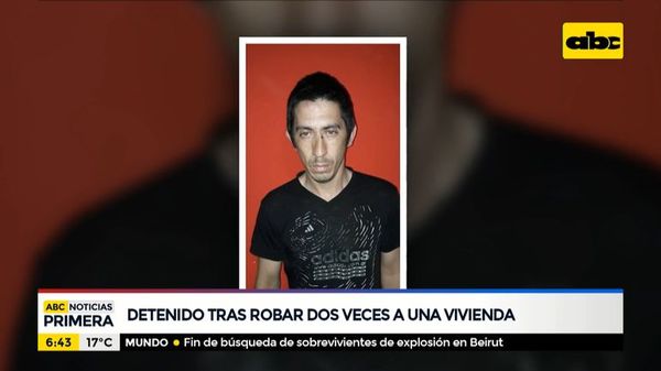 Detenido tras robar dos veces en una vivienda - ABC Noticias - ABC Color