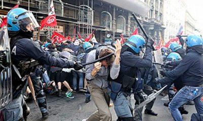 Movimiento contra uso de mascarillas generó batalla campal en Roma