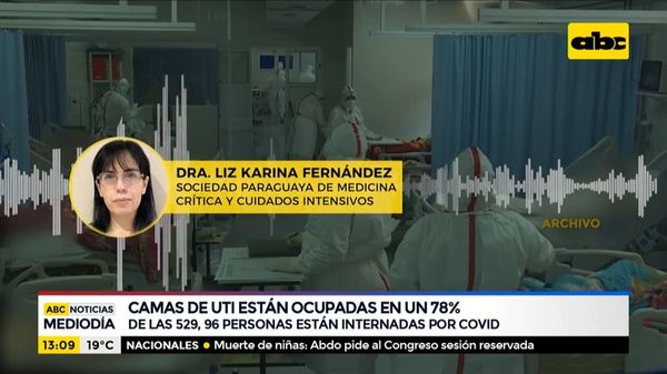 Camas de terapia intensiva están ocupadas en un 78% - ABC Noticias - ABC Color