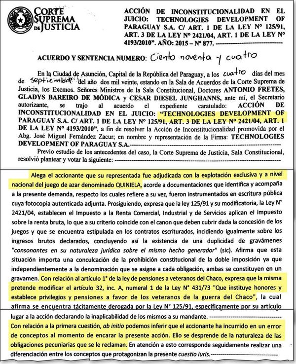 Empresa de Wasmosy no quería pagar impuestos - Nacionales - ABC Color