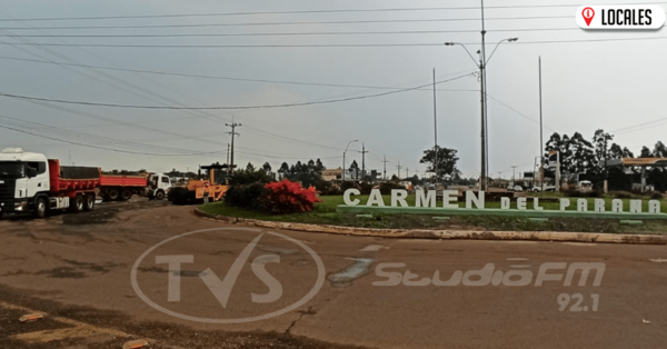 Inician mejoras en la rotonda de Carmen del Paraná