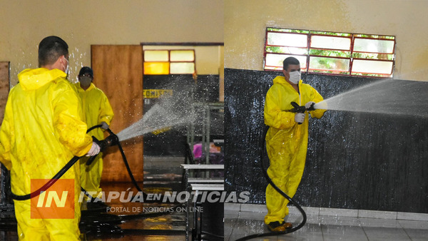 BOMBEROS APOYAN PUNTILLOSA DESINFECCIÓN EN COMISOE