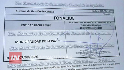 MUNICIPALIDAD DE LA PAZ RINDIÓ CUENTAS ANTE CONTRALORÍA