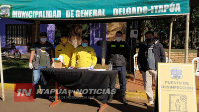 GRAL. DELGADO: VOLVIERON A INSTALAR PUESTO DE DESINFECCIÓN.