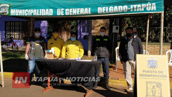 GRAL. DELGADO: VOLVIERON A INSTALAR PUESTO DE DESINFECCIÓN.