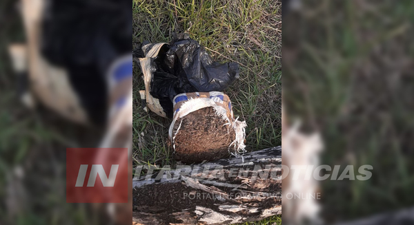 UNA BOLSA ARPILLERA DE MARIHUANA HALLADA INESPERADAMENTE EN ARROYO PORÁ