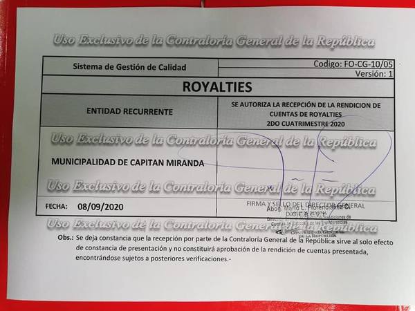 MUNICIPALIDAD DE CAPITÁN MIRANDA RINDIÓ CUENTAS ANTE LA CONTRALORÍA.