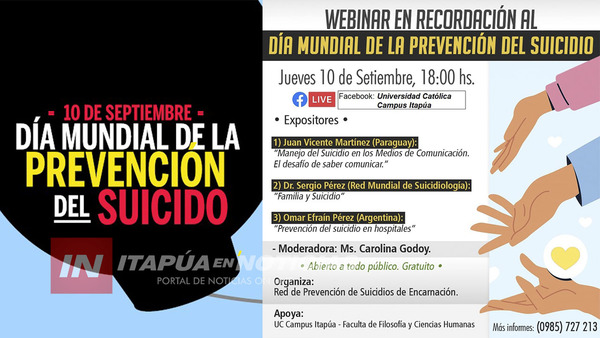 REITERAN INVITACIÓN PARA LA JORNADA DE PREVENCIÓN DEL SUICIDIO EN ENCARNACIÓN
