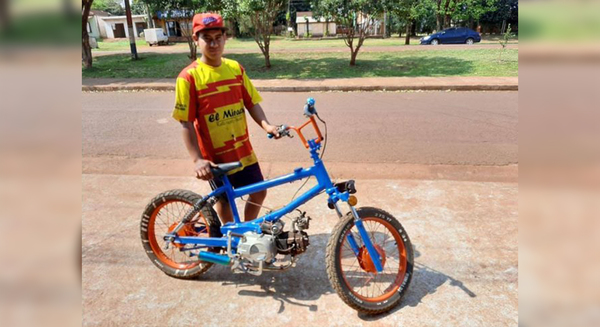 TOMÁS ROMERO PEREIRA: CON INGENIO, ADOLESCENTE CREÓ UNA BICI-MOTO. 