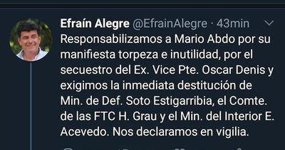 La Nación / Repudian oportunismo de Alegre