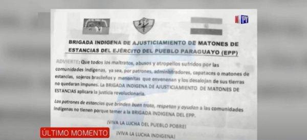 Este es el Panfleto dejado por supuestos secuestradores | Noticias Paraguay