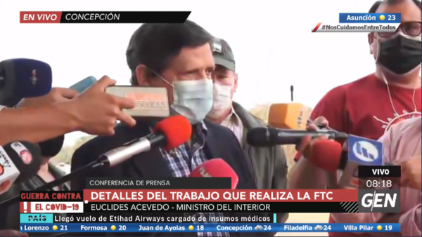 HOY / Conferencia de prensa del ministro del Interior, Euclides Avecedo, en el norte del país