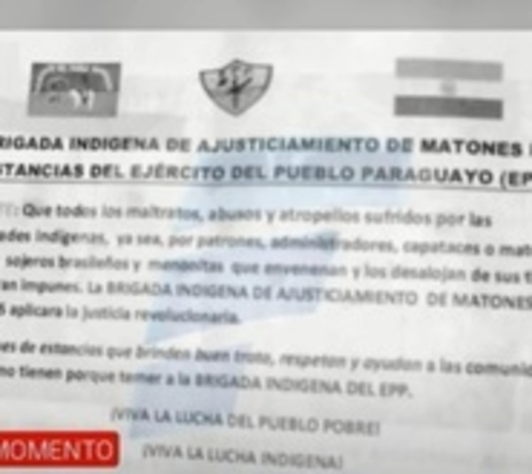 Este es el Panfleto dejado por supuestos secuestradores - Paraguay.com