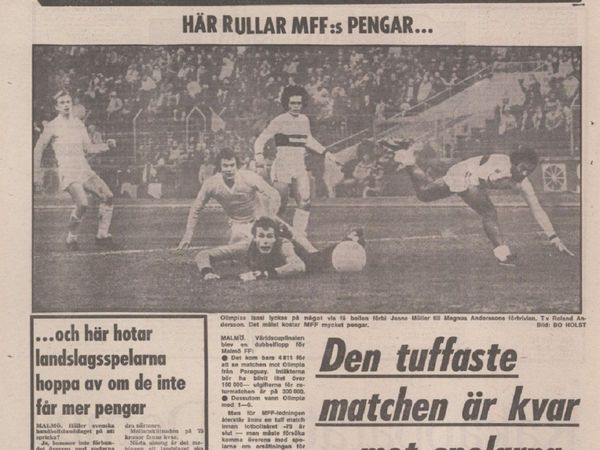 Imágenes inéditas de Malmö vs. Olimpia en 1979