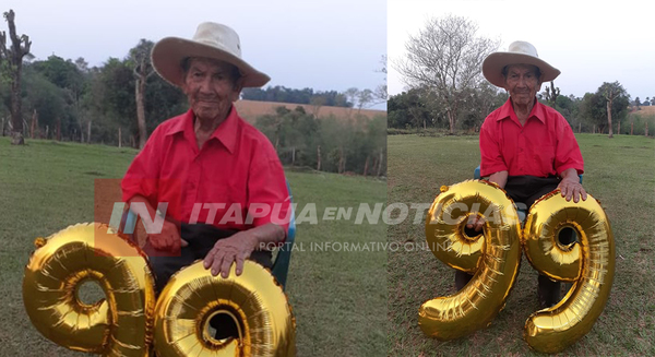 DON FLORENTIN SE VISTIÓ DE ROJO PARA CELEBRAR SUS 99 AÑOS.