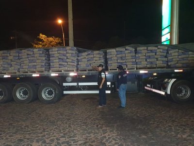Salto del Guairá: Incautan 2.000 bolsas de cemento